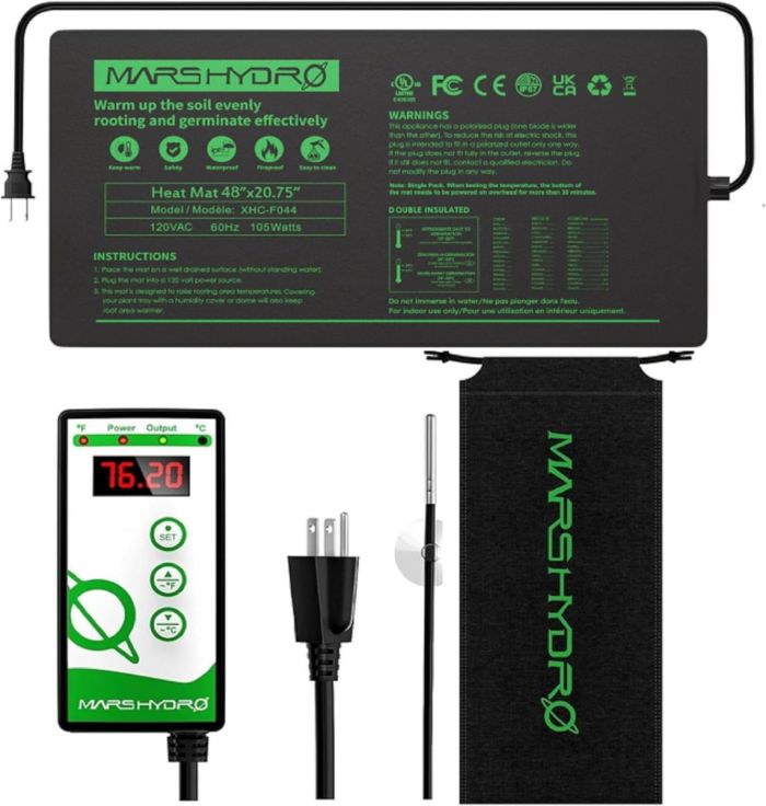 Mars Hydro Seedling Heat Mat With Digital Thermostat Combo